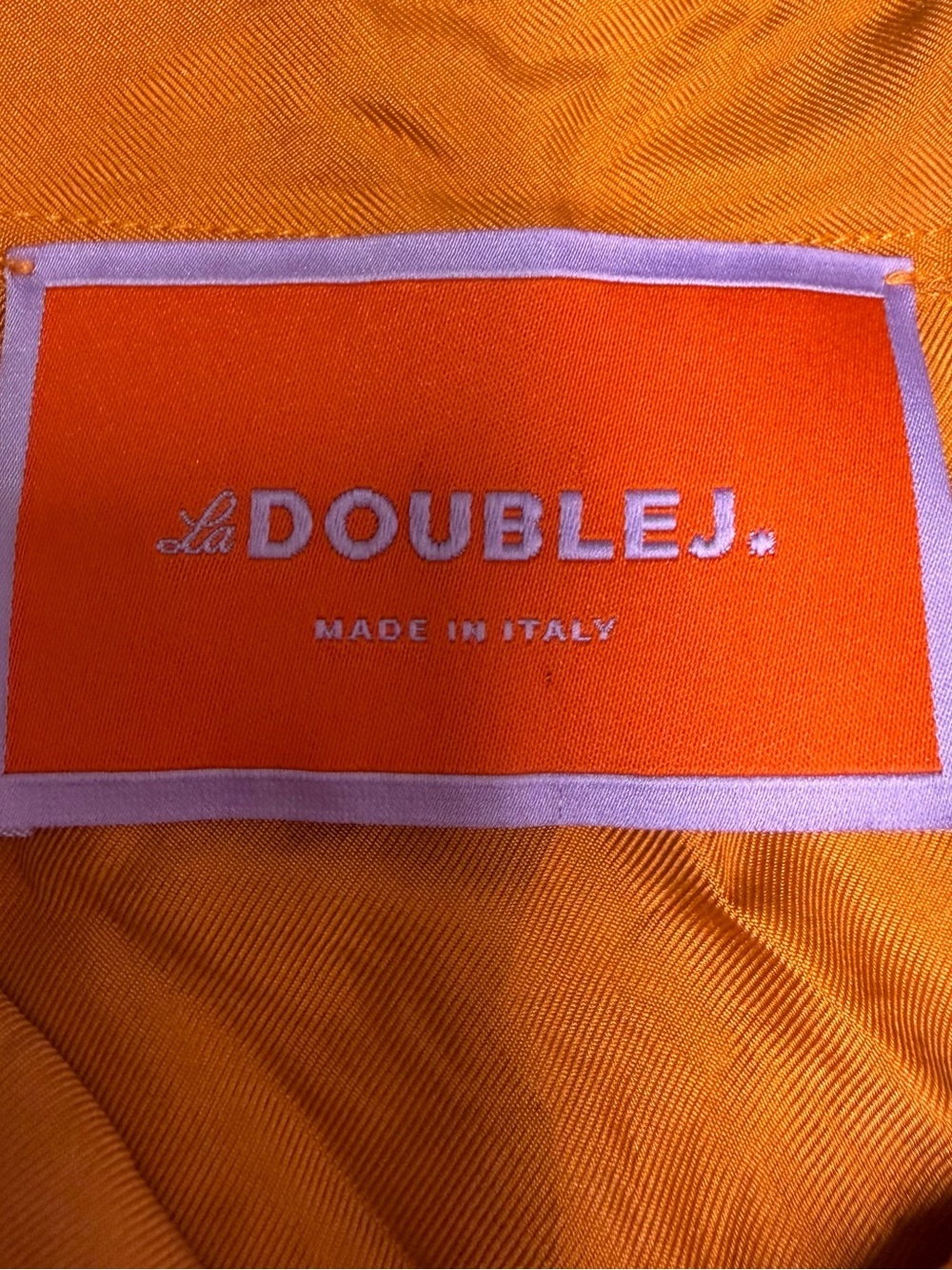 LA DoubleJ silk Orange and Lilac Satin Label Detail size xl - Picture 7 of 10